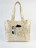 Ecobag "ONCINHA" metalizada dourada com bolso